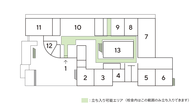 遺構中浜小学校一階フロアマップ