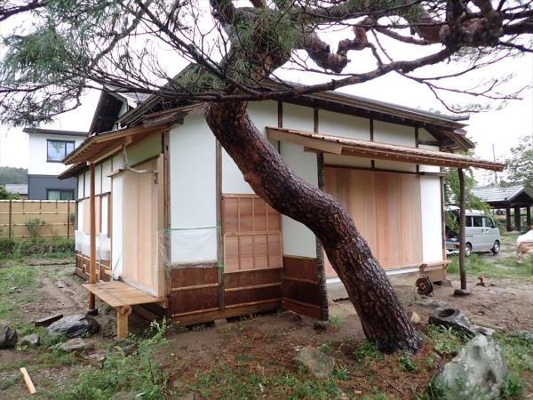 修復が完了した茶室